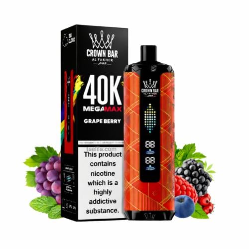 Al Fakher Mega Max Crown Bar Grape Berry 40,000 pu...
