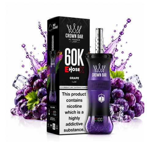 Al Fakher Crown Bar iHOS X Grape Shisha, 60,000 pu...