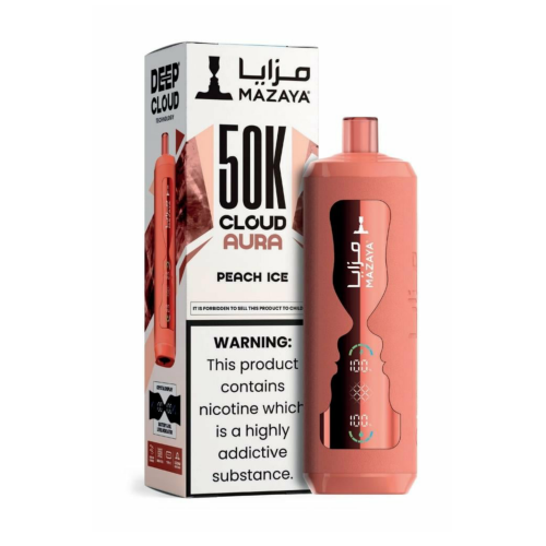 Mazaaya Cloud Aura hookah 50K puffs Peach Ice