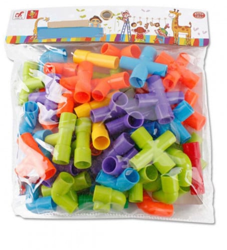 مكعبات بلاستيكية على شكل أنابيب