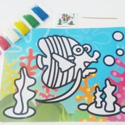 ورقة تلوين تعليمية لفن التلوين بالرمل الابتكاري