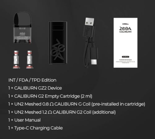 سحبة كاليبرن GZ2 من يوويل جي زد تو UWELL CALIBURN...