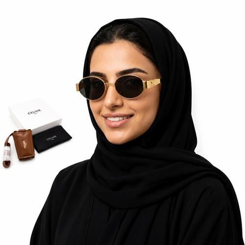 نظارة سيلين الشمسية - إطار ذهبي فاخر
