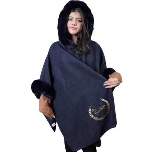 شال شتوي نسائي بالاسم مع فرو