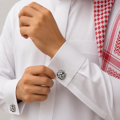 كبك رجالي مخصص بالاسم - تصميم فضي فاخر