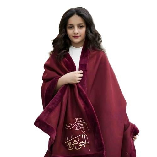 شال شتوي نسائي عنابي