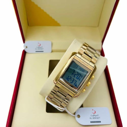 ساعة نسائية ماركة المواقيت بتصميم الفجر وتنبيه للأ...