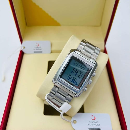 ساعة نسائية ماركة المواقيت بتصميم الفجر وتنبيه للأ...