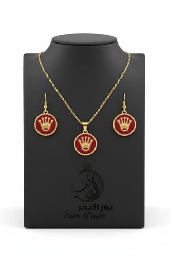 طقم سلسال مع حلق +علبه وتغليف هدية --6