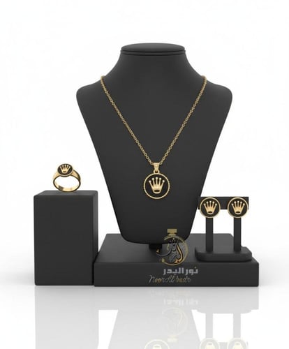 طقم سلسال مع حلق +علبه وتغليف هدية --6
