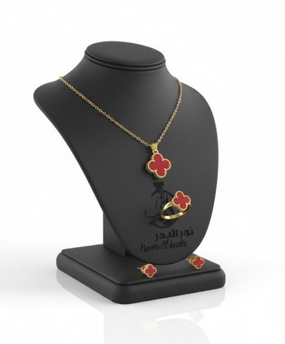 طقم سلسال مع حلق +علبه وتغليف هدية--1