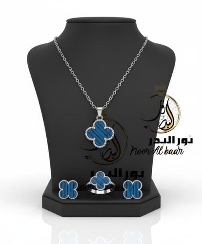 طقم سلسال مع حلق +علبه وتغليف هدية --3