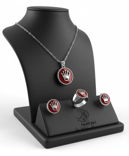 طقم سلسال مع حلق +علبه وتغليف هدية --6