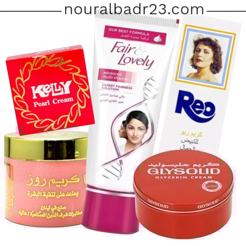 مجموعة كريمات خلطة تبييض البشرة+غسول هديه