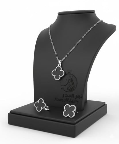 طقم سلسال مع حلق +علبه وتغليف هدية --3