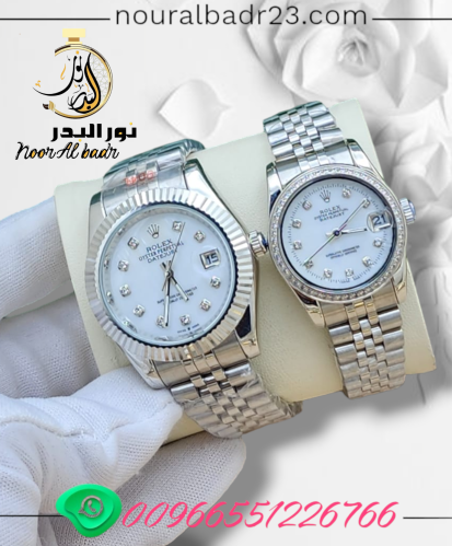 طقم ساعات 2 رجالي + نسائي ماركه ROLEX ساعه ماركه ر...