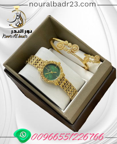 طقم ساعة نسائي أنيق مع اسواره وخاتم وعلبه فخمه-متج...