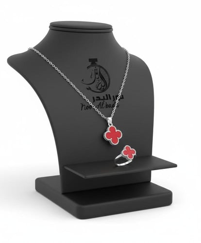 طقم سلسال مع حلق +علبه وتغليف هدية -2