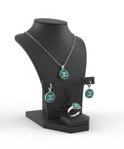 تألقي بأناقة لاتضاهي طقم سلسال مع حلق ( ذهبي او فض...