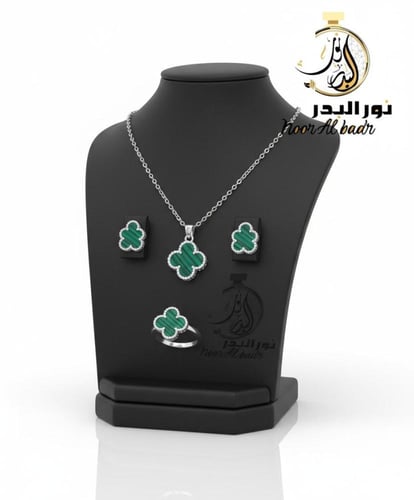 طقم سلسال مع حلق +علبه وتغليف هدية --3