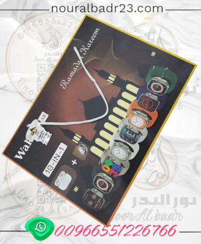 ساعة اكترونيه شبية أبل + سماعات بلوتوث+10قطع بالوا...
