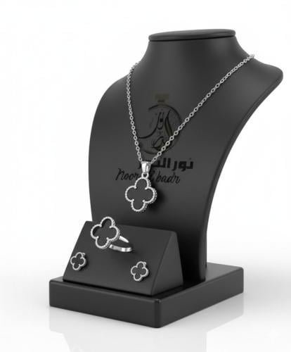 طقم سلسال مع حلق +علبه وتغليف هدية -2