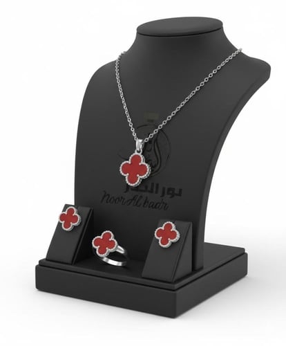 طقم سلسال مع حلق +علبه وتغليف هدية --3