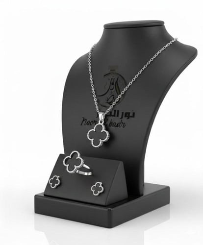 طقم سلسال مع حلق +علبه وتغليف هدية -2