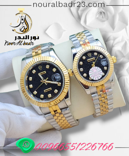 طقم ساعات 2 رجالي + نسائي ماركه ROLEX ساعه ماركه ر...