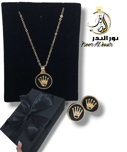 طقم سلسال مع حلق +علبه وتغليف هدية -12a