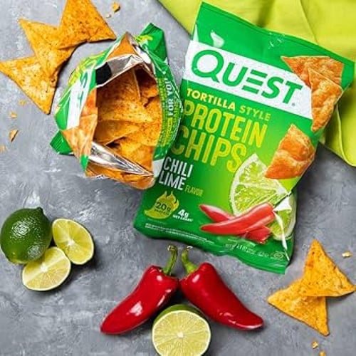 كويست بروتين شيبس تورتيلا ليمون وفلفل حار 32جم