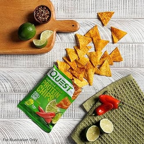 كويست بروتين شيبس تورتيلا ليمون وفلفل حار 32جم
