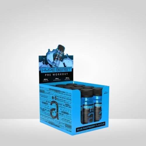 نانو سبس - هايب بيست شوت ما قبل التمرين نكهة التوت الازرق ٦٠مل كرتون 12 حبة - Nano Supps Hype Beast Pre workout Shot Blue Raspberr...