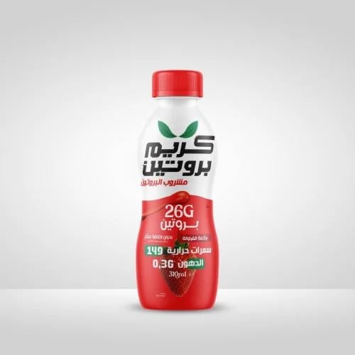 مشروب بروتين شيك من كريم بروتين نكهة الفراولة 310م...