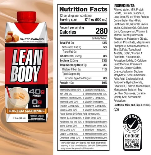 بروتين شيك لين بودي لابرادا نيوتريشن نكهة سولتد كر...