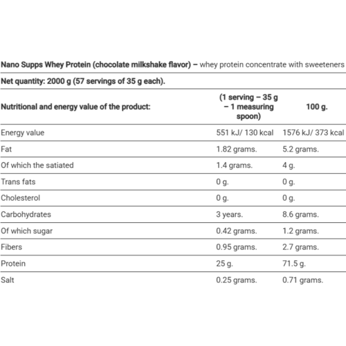 بروتين واي نانو سابس نكهة شوكليت ميلك تشيك 1 سيرف...