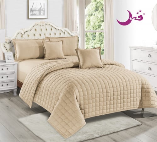 مفرش قطن مضغوط ناعم نفرين 6 قطع مقاس 220-240