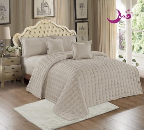 مفرش نفرين مخمل مضغوط ناعم 6 قطع مقاس 240-220