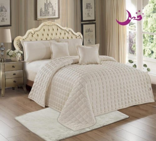 مفرش نفرين مخمل مضغوط ناعم 6 قطع مقاس 240-220