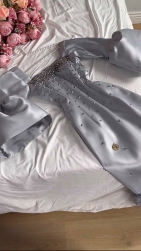 فستان رصاصي راقي