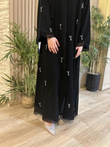 عباية لولوه ) شيفون بتوزيعات انيقة من الشك