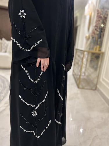 عباية افراح ) راقية شك اسود وابيض