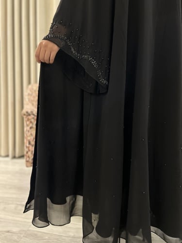 عباية هند )شيفون انيق شك اسود