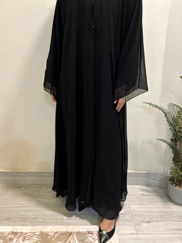عباية اروى )أنيقة طبقتين (شيفون ساده) غير شفافه