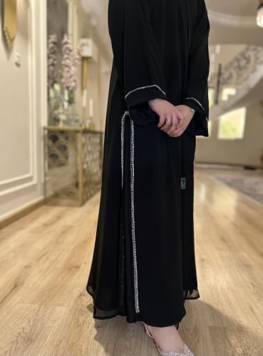 عباية سلمى )شيفون انيق طبقتين وفتحات جانبية مزينه...