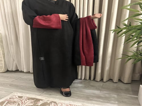 عباية هديل ) شتوية شمواه مع وشاح منفصل لونين على ا...