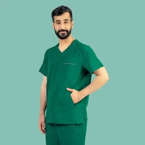 طقم (سكرب) طبي رجالي - أخضر