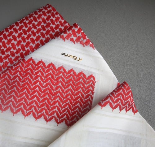 شماغ بروجيه رجالي احمر بيج موديل 2