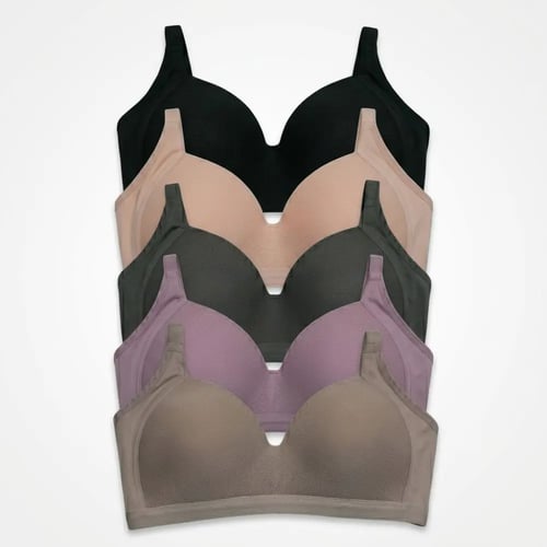 حمالة صدر مريحة بتصميم أنثوي ودعم يومي - 6 قطع