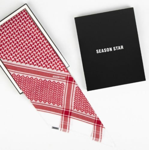 شماغ شاينستار احمر غامق انجليزي 2025